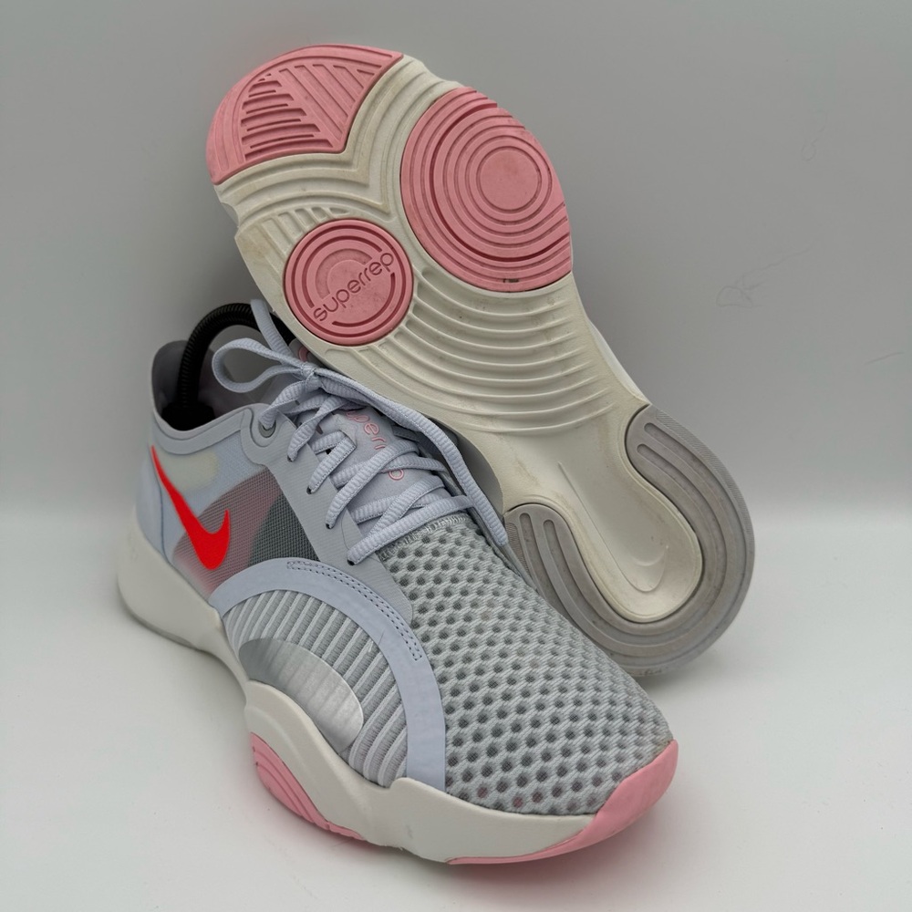 Women’s Nike Blue Gray Pink SuperRep Go Training Running Gym Sneakers Shoes Sz 9